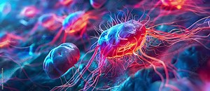 Illustration of neurogenesis process in the brain.
