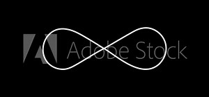 Animation of Infinity Symbol on Black background. Simple Animation sign outline Forever or infinity. reset restart refocus