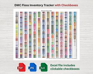 DMC Floss Inventory Tracker With Checkboxes | Printable DMC Thread Checklist | Excel File With Clickable Checkboxes, PDF and Jpg - Etsy Canada