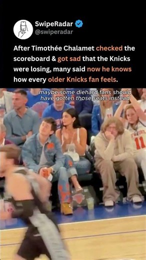 timothée chalamet checked the scoreboard and every knicks fan felt it 😭🏀 #timotheechalamet