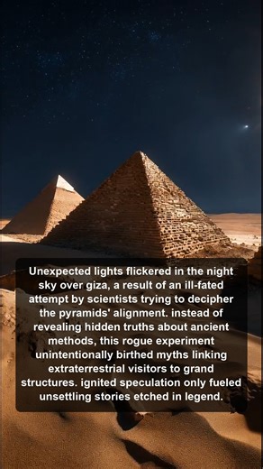 Discover how a failed scientific experiment sparked wild theories linking ancient pyramids to extraterrestrial visitors, transforming legends and igniting imaginations about Giza's mysterious history and architectural wonders. | Unfold