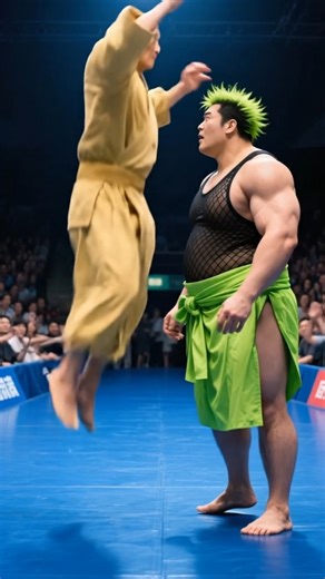 Shaolin Monk vs Anime Sumo – Epic Blue Stage Battle 💥⚡ #Shaolin #Sumo #Anime #MartialArts #CinematicShorts #EpicFight #ActionShorts #Kungfu #BlueKarateStage #Shorts | Justien