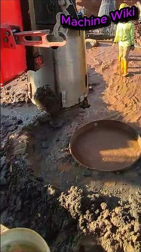 Civil Foundation Work: Slurry Discharge Process of a Kelly Bar Drilling Rig #engineering