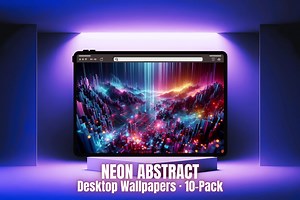 Neon Abstract Desktop Wallpaper Pack – 10 Glowing Backgrounds (digital Download) - Etsy