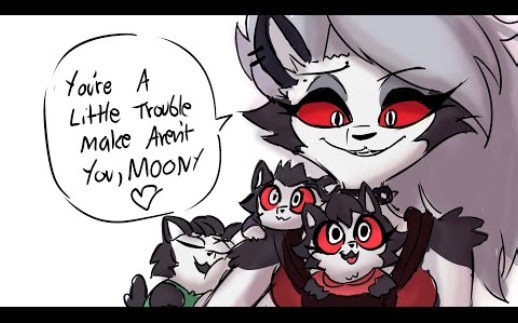 Loona's Puppies: Loona要当mom了- 比利兹当外公的很骄傲 ( Helluva Boss - Moony Comics)