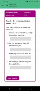 10:50 응 Review Test mepro.pearson.com Review Test: Grammar Ti... | Filo