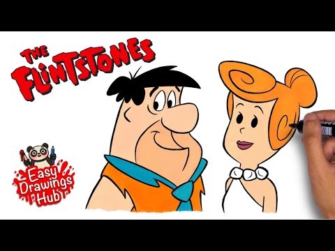 How to draw Wilma Flintstone and Fred Flintstone
