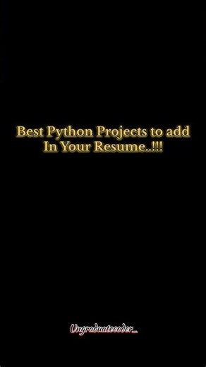 Best Python Projects That Get You Hired 💼🔥 #PythonProjects #PythonDeveloper #CodingShorts