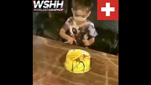 Messed Up: Little Kid Gets Done Dirty While Trying To Blow His Birthday Candles Out!