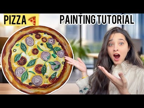 Step-by-Step 🍕Pizza Painting Tutorial😋 | How to Paint Realistic Food #acrylicpainting #tutorial