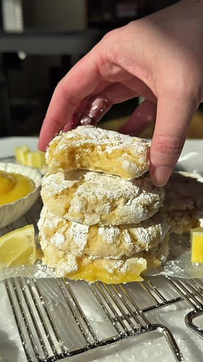 Lemon Curd Crinkle Cookies
