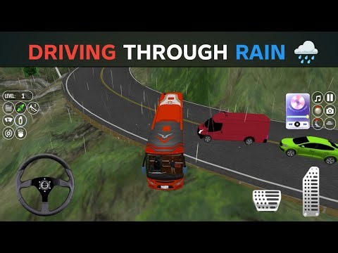 Rainy City Bus Drive | New Bus Driving Through Wet Urban Roads