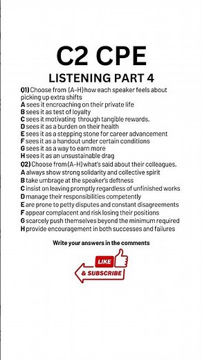 C2 Proficiency (CPE) Practice Test Listening Part 4 #cpe #cambridgeenglishexams #c2exam #cpeexam