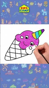 🦄 Unicorn Face Ice Cream Drawing #shorts #howtodraw #unicorn