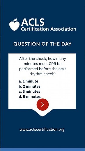 Question of the Day | ACLS Practice Test Question #17 #acls #aclscertification #USAshorts