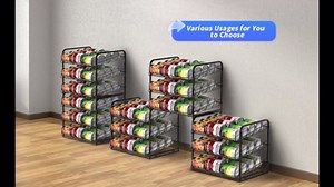 BTY Can Organizer for Pantry Stackable 2 Pack, Can Storage Organizer Rack Stacking Can Dispensers Small Space Holds up to 36 Cans for Pantry, Kitchen, Cabinet Black