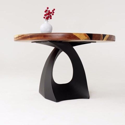 Flowyline 16" H 121 Tulipe Handcrafted Black Metal Table Legs and Bases for Coffee Tables | Steel Desk Legs | Rust-Resistant, Adjustable Furniture Legs for Bench DIY Mid-Century Modern Indoor/Outdoor