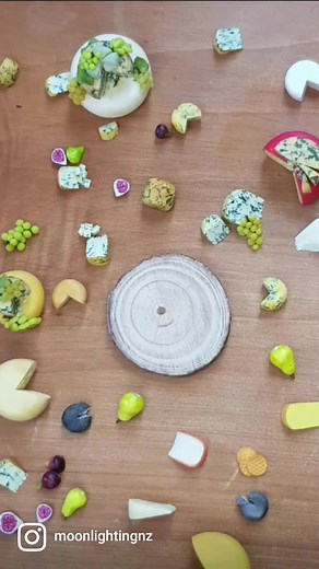 4.8K views · 140 reactions | Continuing with the happy hour theme: assembling a cheese board! A couple of these will be available on my website on Thursday evening 燎 #cheese #miniature #cheeseboard #charcuterieboard #figs #bluecheese #polymerclay #walnuts | Moon Lighting | Facebook