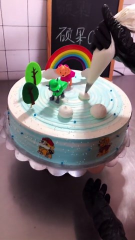 Coloring Bluish Spider-Man With Fruits Icing Cake