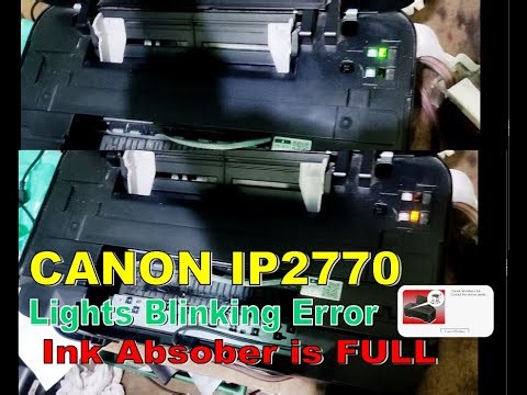 How to RESET Canon IP2770 Blinking ERROR lights (Ink Absorber is FULL)