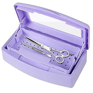 Gusnilo Nail Tool Sterilizer Box Disinfectant Jar Plastic Disinfectant Container Suitable for Nail Tools Hair Salons Beauty Centers and Manicure and Nail Equipment(Purple)
