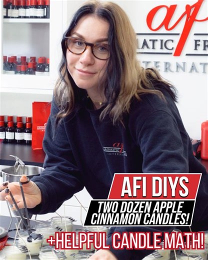 1.4K views · 13 reactions | Need help figuring out your candle math? 樂 We’re breaking down how to measure fragrance and wax for 25 candles using our Apple Cinnamon fragrance oil. Once you understand the numbers, making larger batches gets easy — and your candles come out perfectly every time! #Fragrances #FragranceOils #CandleMaking #candles #CandleSupplies | Aromatic Fragrances International | Facebook