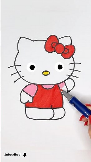 How to Draw Hello Kitty Step by Step 🐱🎀 #shorts #tutorial