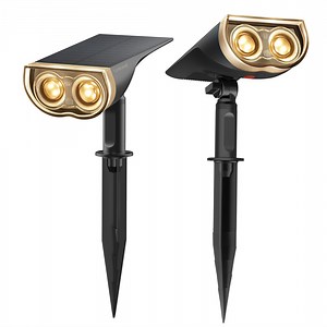 Linkind Solar Lights Outdoor, LED Solar Landscape SpotLights, IP67 Waterproof Outdoor Lighting for Yard, Garden, Pathway, Patio, 2 Pack (Warm White)