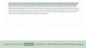 time updates, exclusive content, and interactive features related to the National Football League. Users can access live game statistics, player profiles, and in-depth analysis, ensuring they stay informed and engaged with their favorite