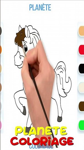 💓Apprenez à dessiner et à colorier un beau cheval 💓| Planete Coloriage