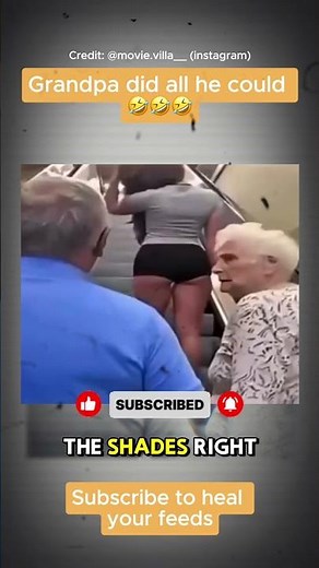 Grandma SHUT HIM DOWN! 😂👴👵 Escalator Prank Fails! #GrandmaGoals #Shorts #FunnyShorts
