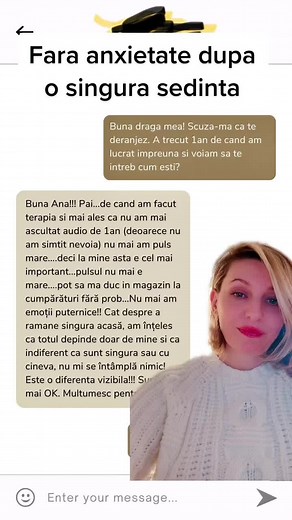 Www.terapierapida.ro www.anastherapy.com Rezultate vizibile si durabila dupa o singura sedinta de terapie transformationala rapida prin hipnoza! Hipnoterapia te ajuta! Anxietatea, atacurile de panica au disparut! #terapierapida #anxietate #atacuridepanica #cosiliere #anapreoteasasturzu #rtt #hipnoza #hipnoterapie #anastherapy #terapie