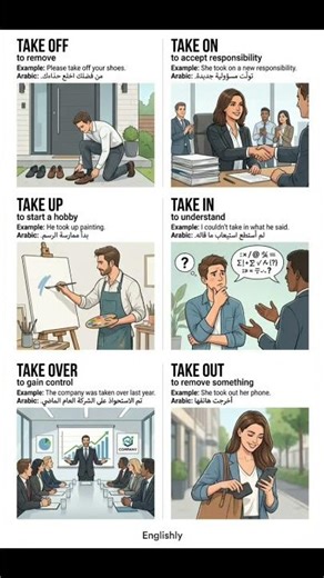 TAKE Phrasal Verbs Explained | Clear Visual Examples#LearnEnglish#EnglishGrammar#PhrasalVerbs#TAKE