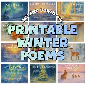 Winter Poem Cards Pack | Waldorf Printable Verse Cards - Etsy