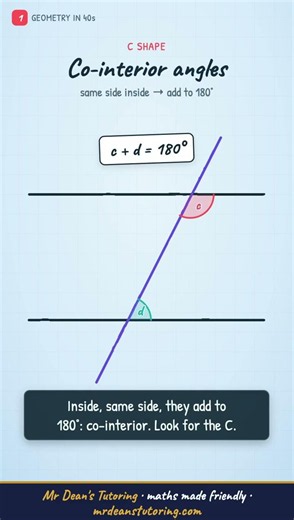 Angles Formed by a Transversal — #Geometry #Year7Maths #mathshelp #year8maths