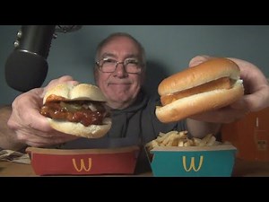ASMR Eating McDonald's Turf n Surf McRib with Filet-o-Fish sandwich