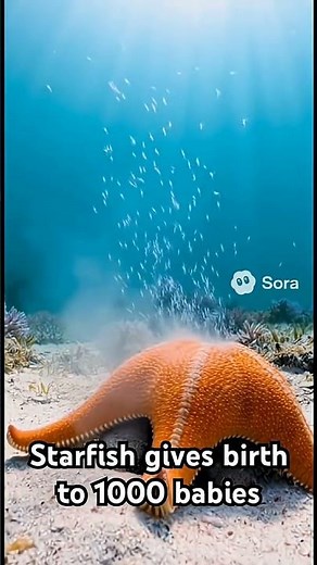 Starfish giving birth to 1000 babies. #2025 #amazing #animals #starfish #seastar #oceanstars