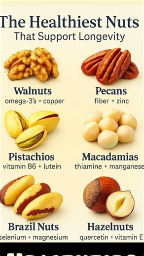 6 Healthiest Nuts That Help You Live Longer | Boost Heart, Brain & Skin Health Naturally #nutsb