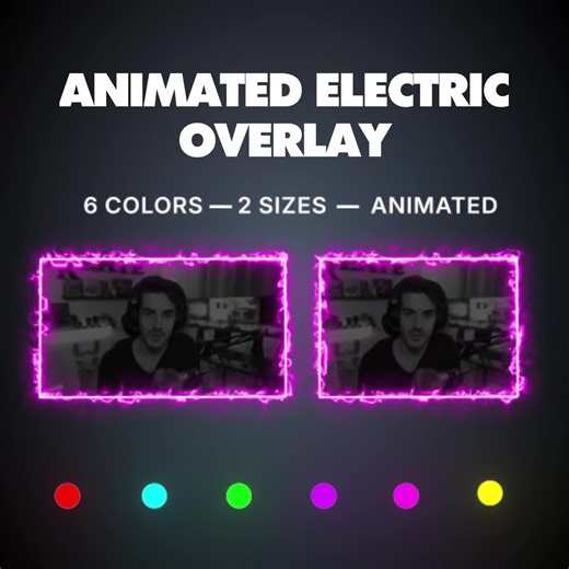 Animated Overlay Package for Streaming on Twitch | Facecam Overlay | Facecam Border | Stream Overlay | Webcam Overlay | Neon Twitch - Etsy