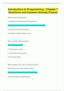 Introduction to Programming Chapter 7 Questions and Answers Already Passed1236