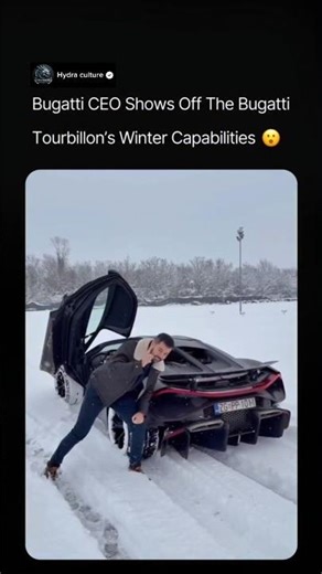 Bugatti CEO Shows Off The Bugatti Tourbillon's Winter Capabilities 😮 #bugatti #bugattilifestyle