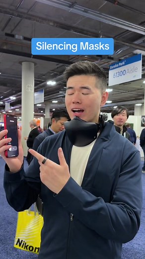 It’s a human muzzle that gives you privacy #ces2024 #techtok | silencing mask