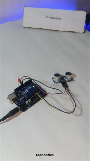 ultrasonic sensor and LED with arduino uno #shorts #trending #diy