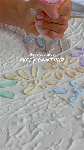 27K views · 142 reactions | *adds learn puffy painting* to the to do list ✍六‍ I’ve been thinking of putting together a mini guide on how to do this. Who would be interested in learning?  it’s actually super simple! #texturedart #puffypainting #texturepaint #satisfyingart #kidsart #craftidea | My Salty Studio | Facebook