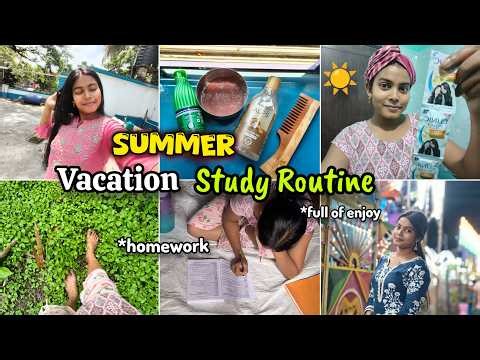☀️Perfect SUMMER Vacation Interesting Study Routine 📚🍉|| Utilize Your Vacation With Fun 🏖️