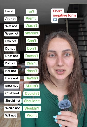 Formas cortas de los negativos en inglés