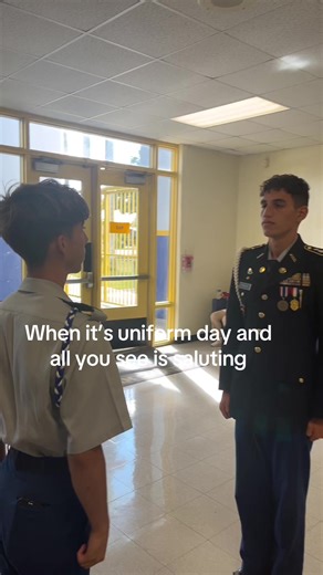 JROTC Uniform Day: Students in Military Gear Salute