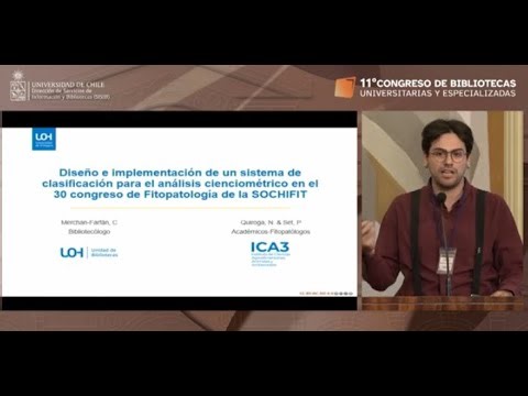 Clasificación para el análisis cienciométrico - Cristóbal Merchan, Nicolás Quiroga, Set Pérez(Chile)