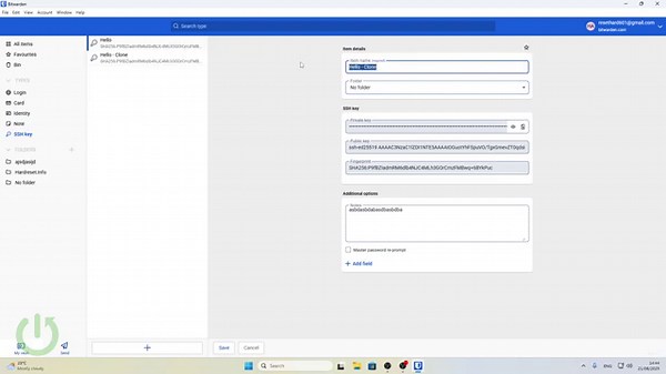 Bitwarden – How to Clone an SSH Key on PC