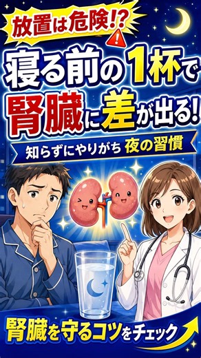 【寝る前の1杯で腎臓を守る】夜の水分補給とおすすめ飲み物◯